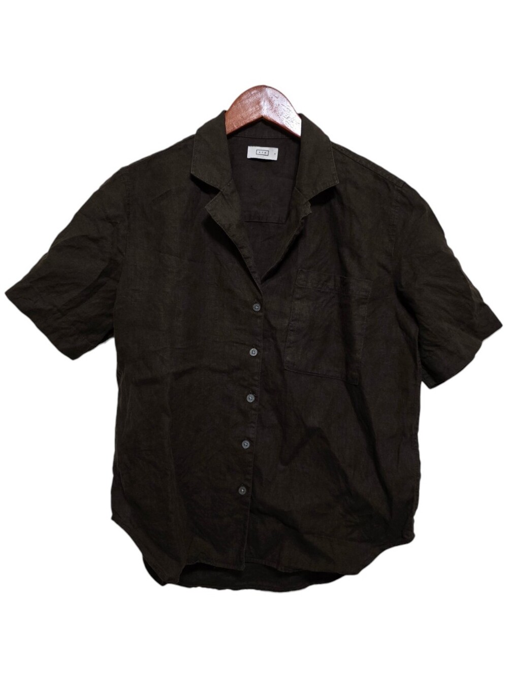 Ayr The Pool Boy Linen Top In Sicilian Umber Size Small View 3